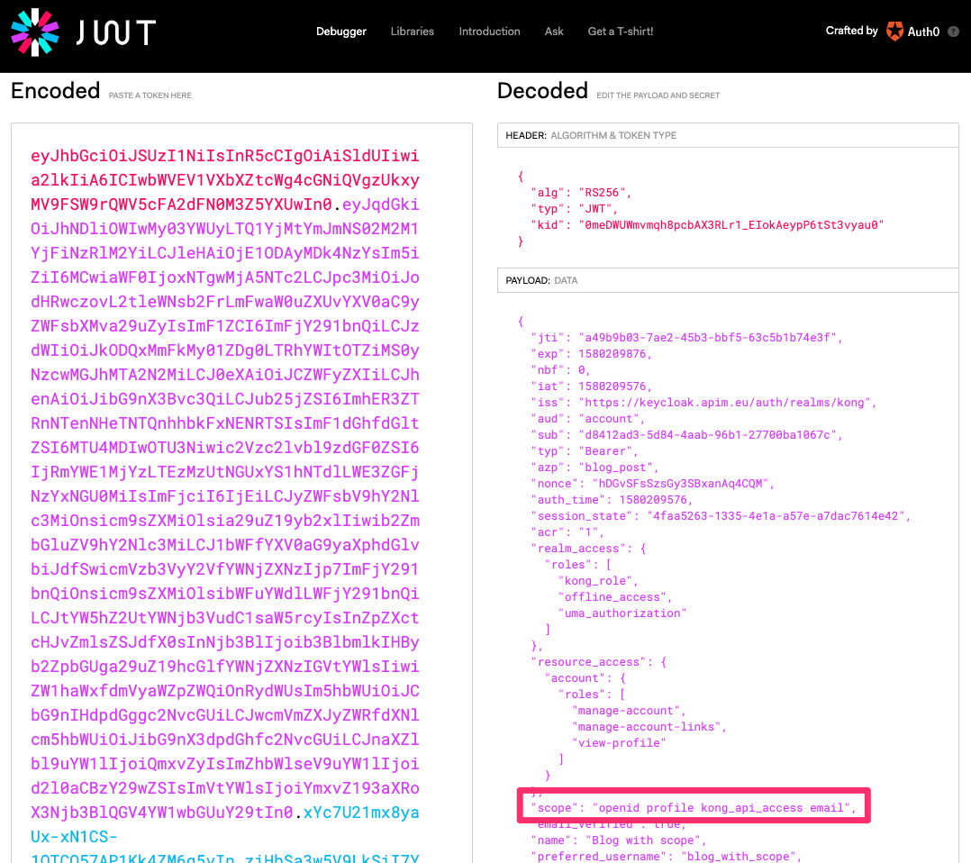 JWT with scope