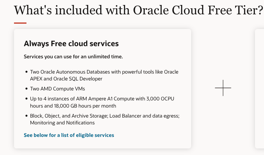 Oracle Cloud free tier